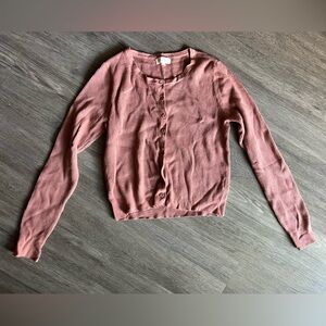 BE COOL Dusty Rose Button-Up Cardigan